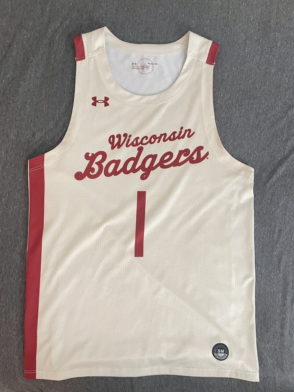 Wisconsin Badgers Custom Jersey Throwback White College photo review