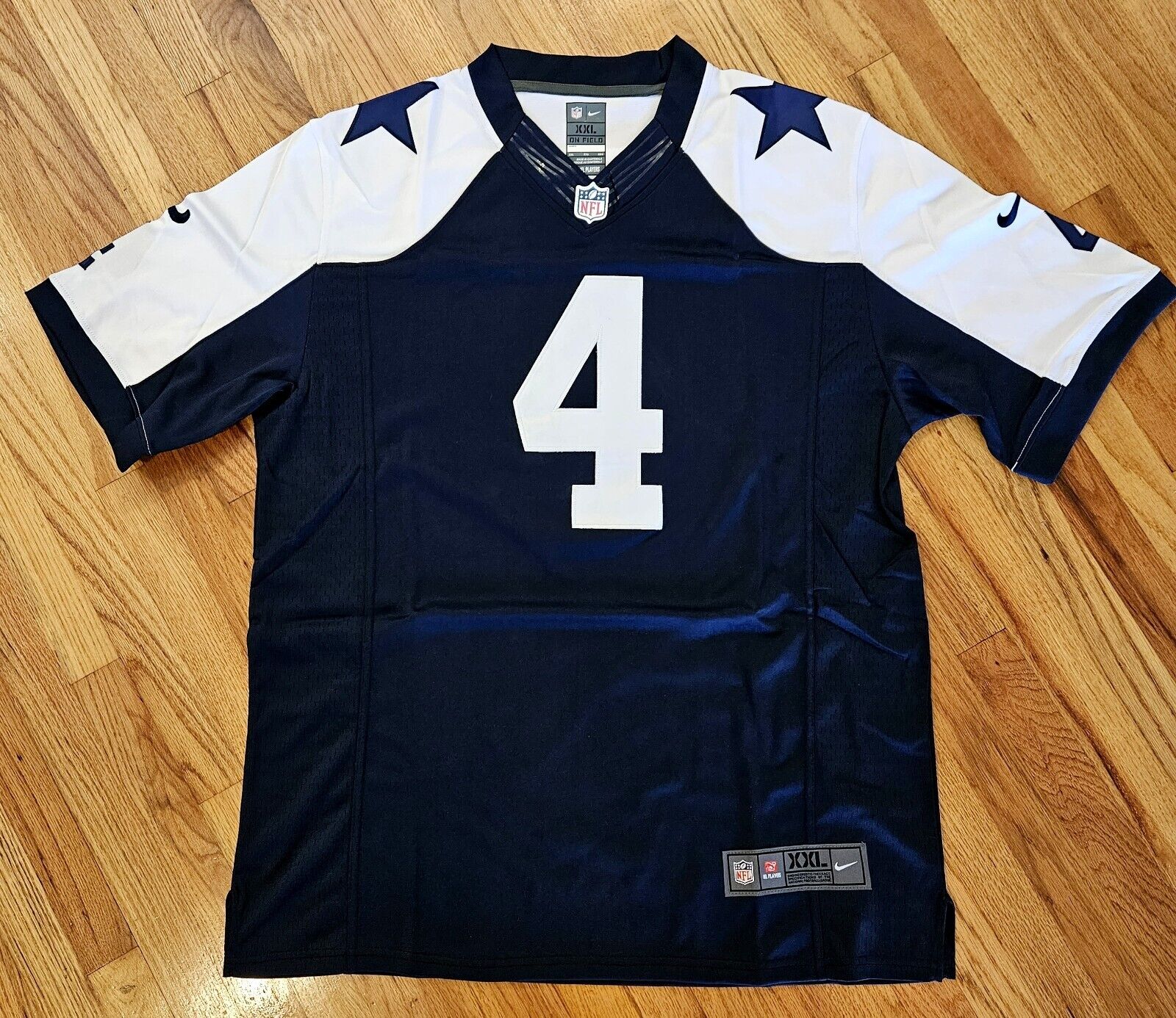 Dallas Cowboys Jake Ferguson Navy Jersey Alternate Game - Youth photo review