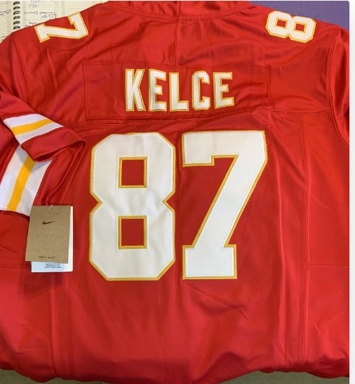 Men's Travis Kelce Kansas City Chiefs Super Bowl LVII Patch Game Jersey Red - All Stitched photo review