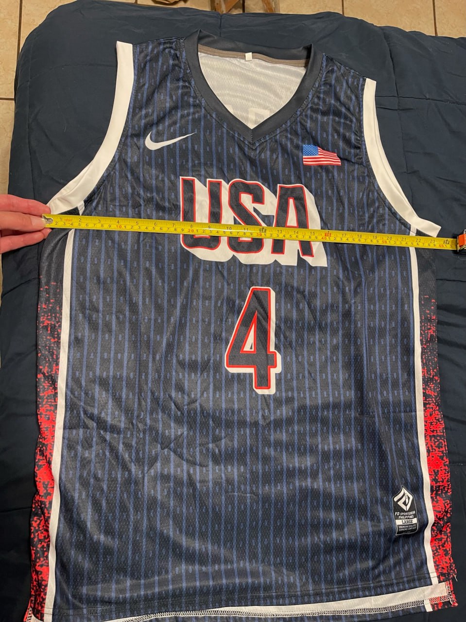 #0 Custom Patterned Men's USA Basketball National Team 2024 Jersey photo review