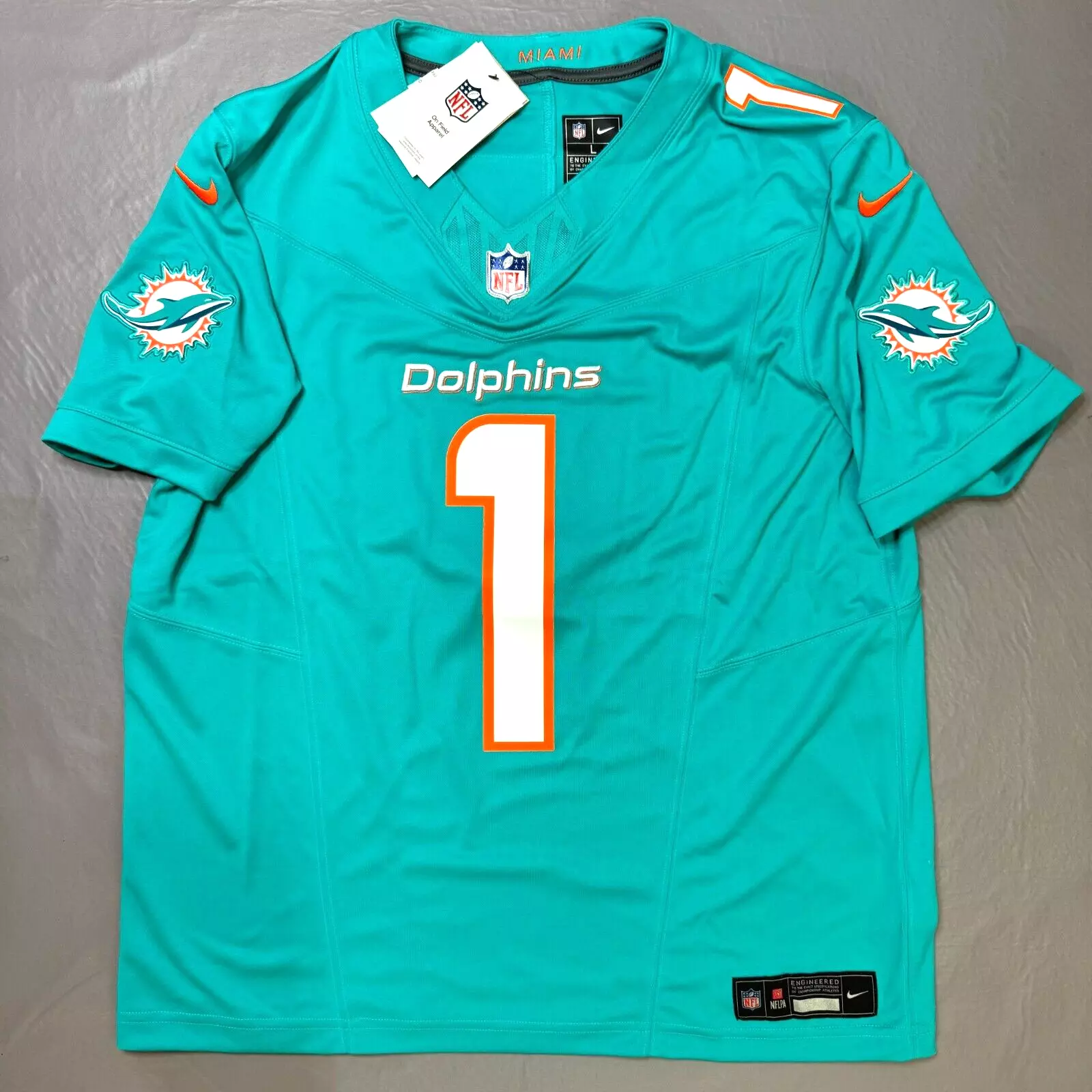 Miami Dolphins Vapor Elite Custom Aqua Jersey - All Stitched  photo review