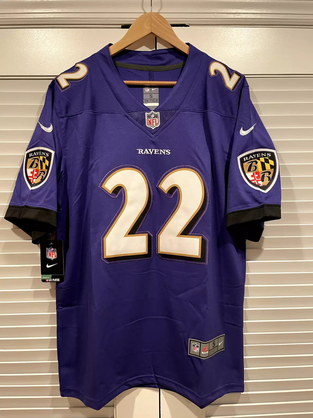 Men's Derrick Henry Baltimore Ravens Jacoby Jones Patch Vapor Limited Purple Jersey - All Stitched photo review