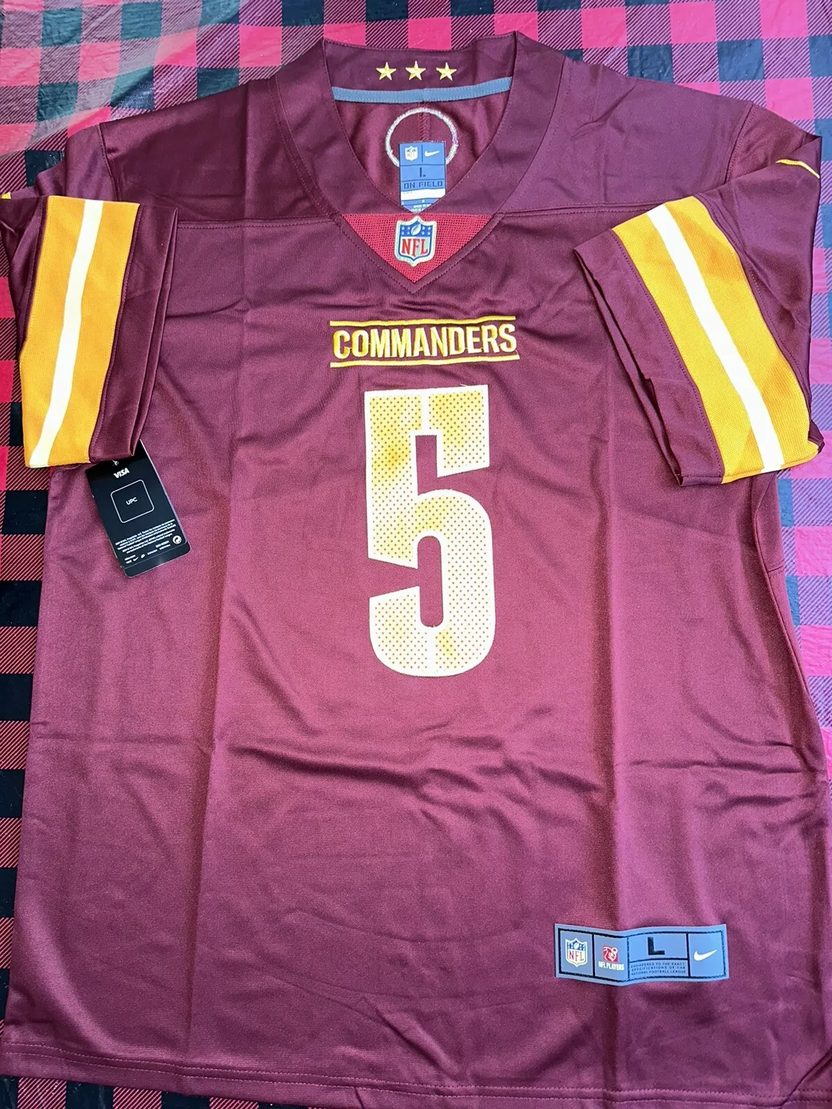 Washington Commanders 90th Anniversary Patch Vapor Custom Burgundy Jersey - All Stitched  photo review