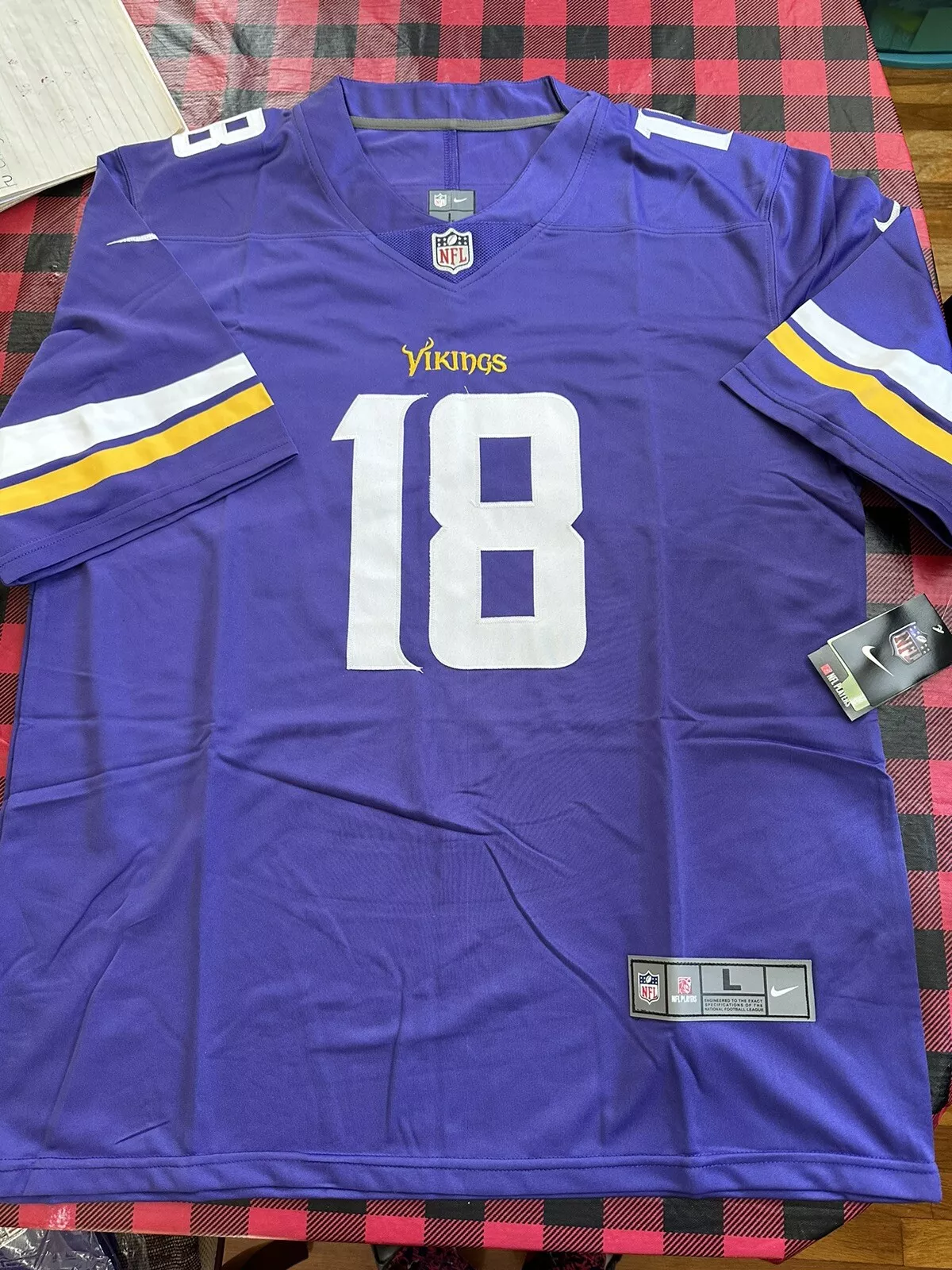 Justin Jefferson Men's Minnesota Vikings Vapor Elite Purple Jersey - All Stitched photo review